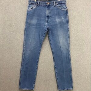 WRANGLER Mens 38x36 Cowboy Cut Jeans Blue Denim 100% Cotton Classic Fit 13MWZPW
